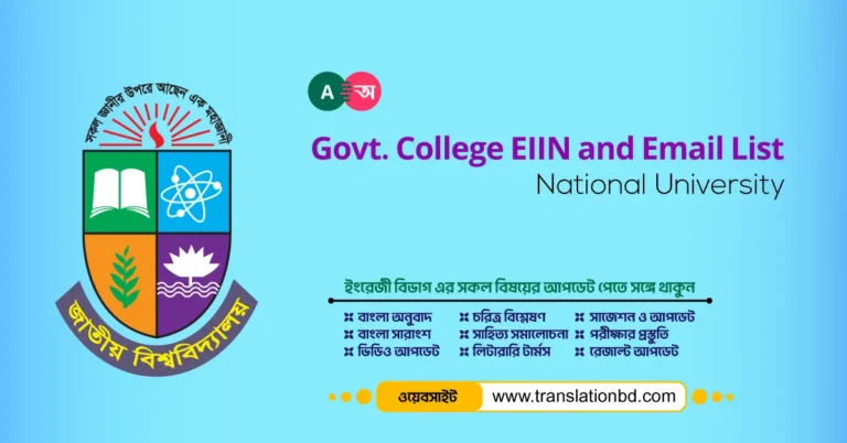 Govt. College EIIN and Email List Banner