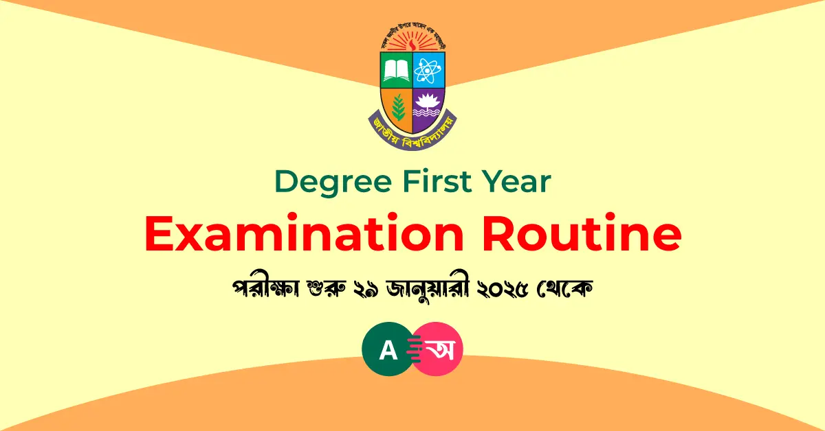 NU Degree 1st Year Exam Routine 2025